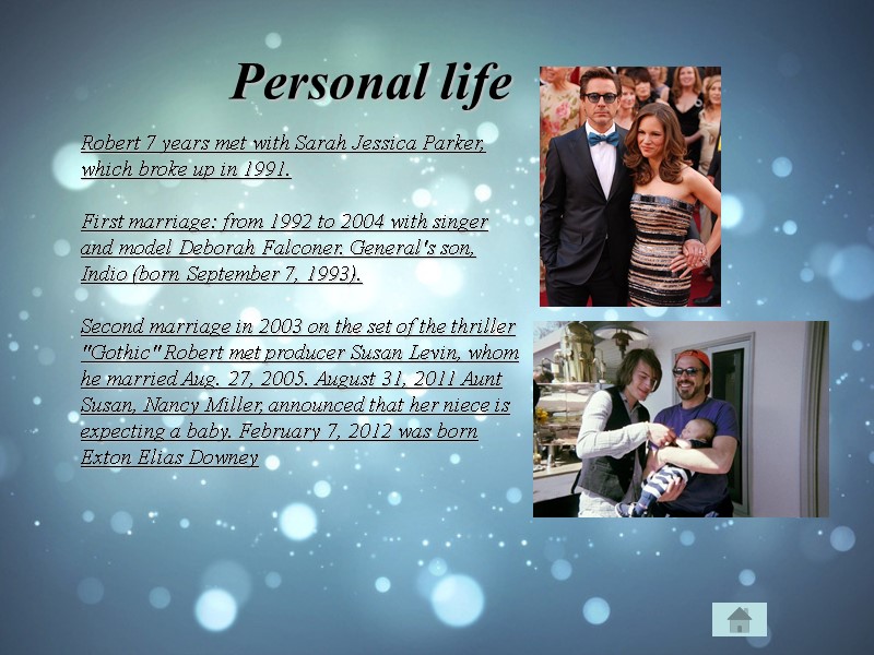 Personal life  Robert 7 years met with Sarah Jessica Parker, which broke up